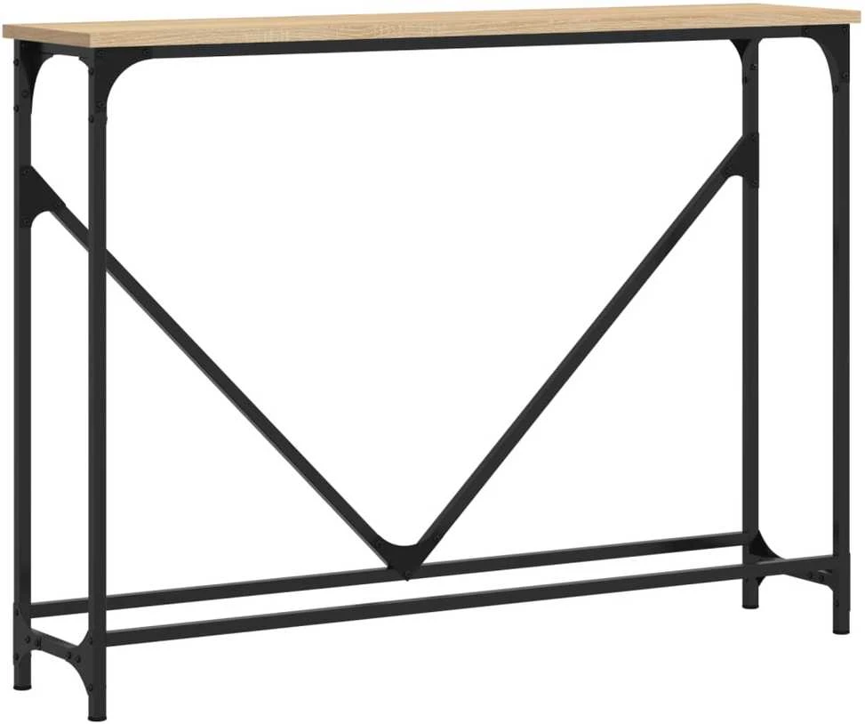 Konsolinis staliukas, ąžuolo, 102x22,5x75cm, apdirbta mediena