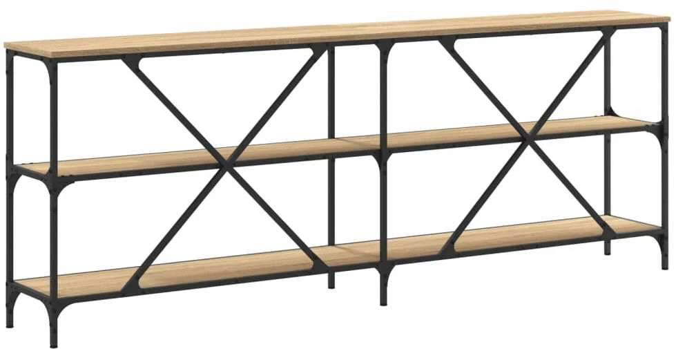 Konsolinis staliukas, ąžuolo, 200x30x75cm, mediena/geležis