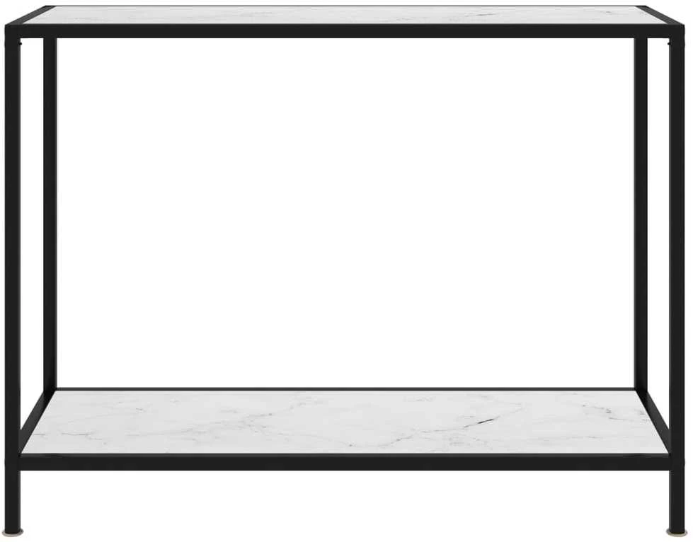 Konsolinis staliukas, baltas, 100x35x75cm, grūdintas stiklas