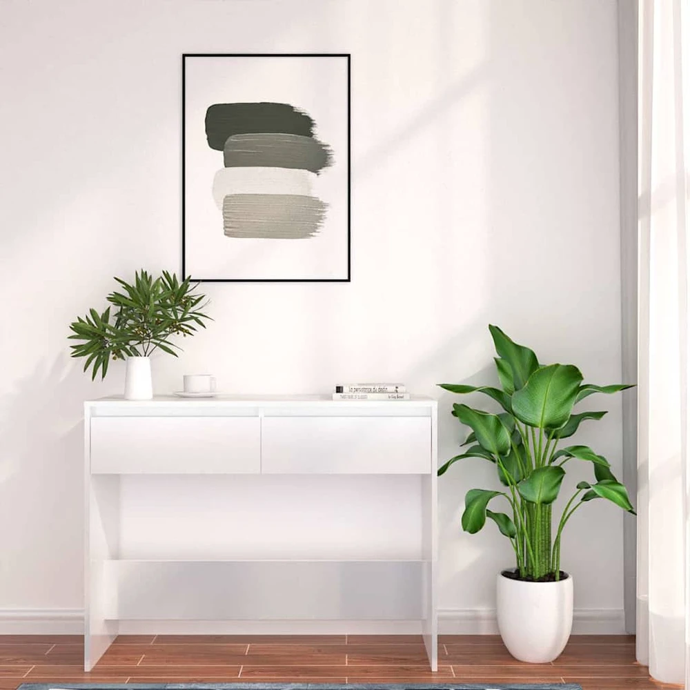 Konsolinis staliukas, baltas, 100x35x76,5cm, apdirbta mediena