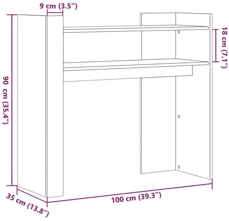 Konsolinis staliukas, baltas, 100x35x90cm, apdirbta mediena