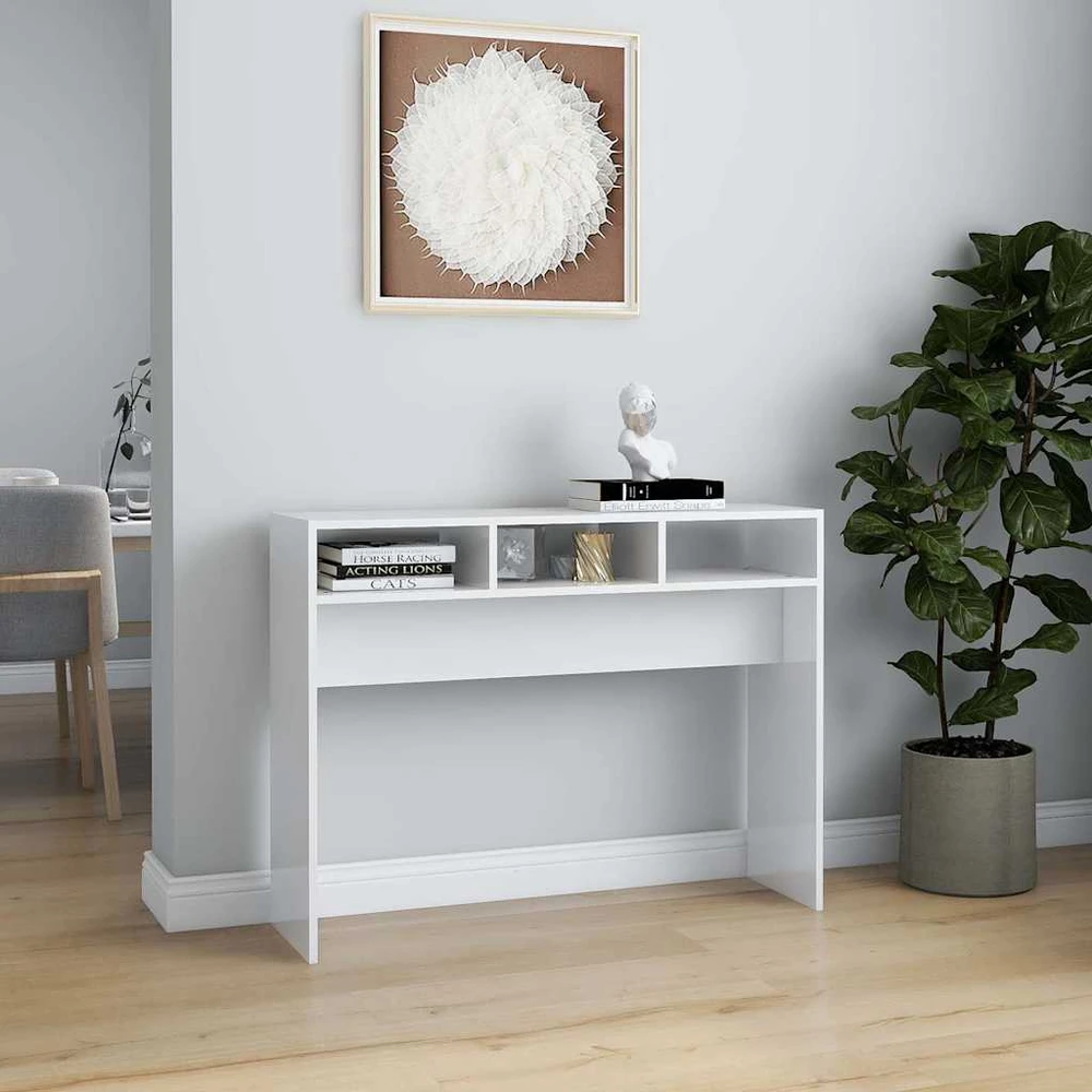 Konsolinis staliukas, baltas, 105x30x80cm, apdirbta mediena