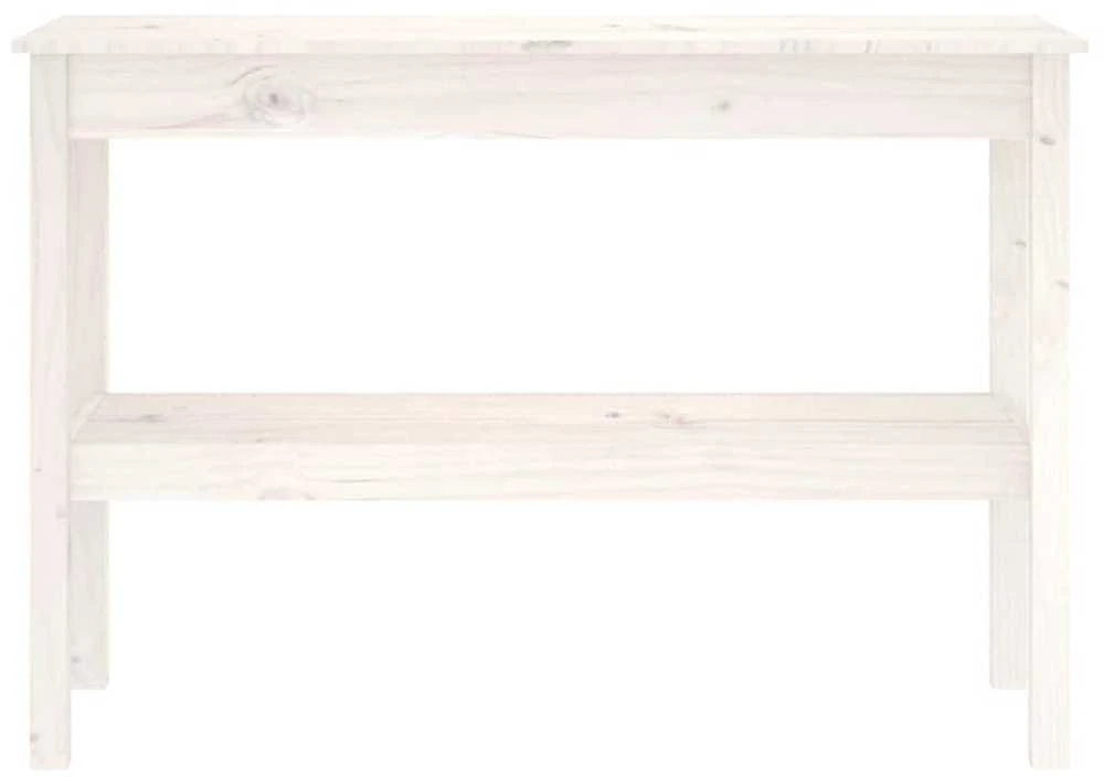 Konsolinis staliukas, baltas, 110x40x75cm, pušies masyvas