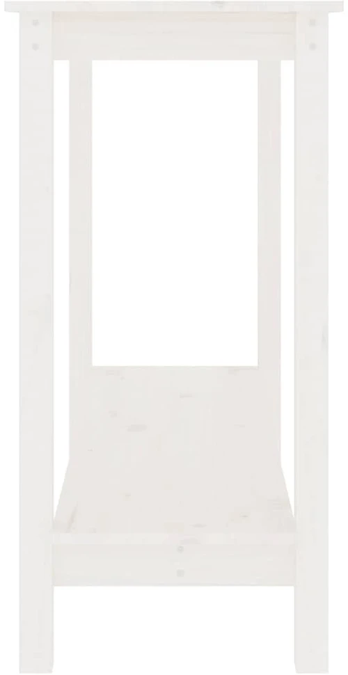 Konsolinis staliukas, baltas, 110x40x80cm, pušies masyvas