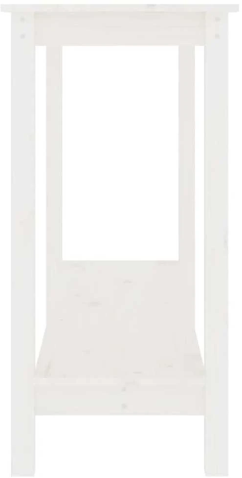 Konsolinis staliukas, baltas, 110x40x80cm, pušies masyvas