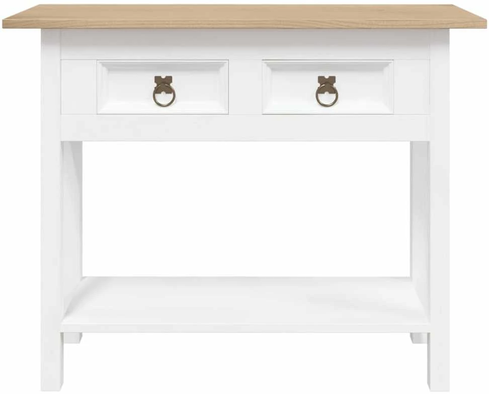 Konsolinis staliukas, baltas, 90x34,5x73cm, meksikinė pušis
