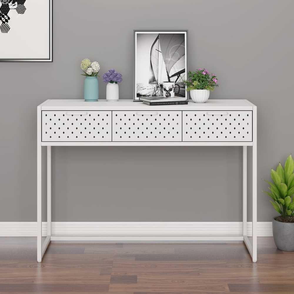 Konsolinis staliukas, baltos spalvos, 106x35x75cm, plienas