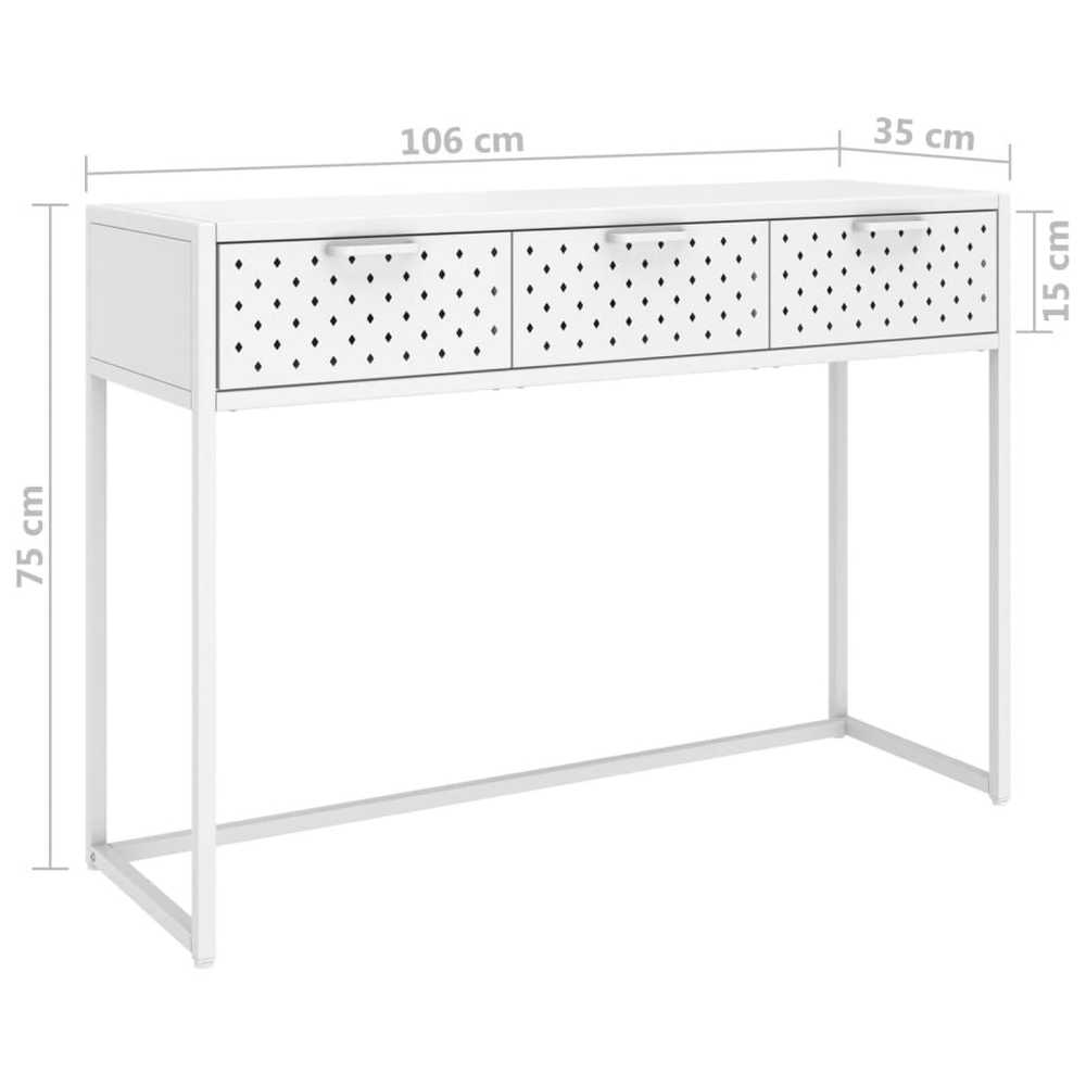Konsolinis staliukas, baltos spalvos, 106x35x75cm, plienas