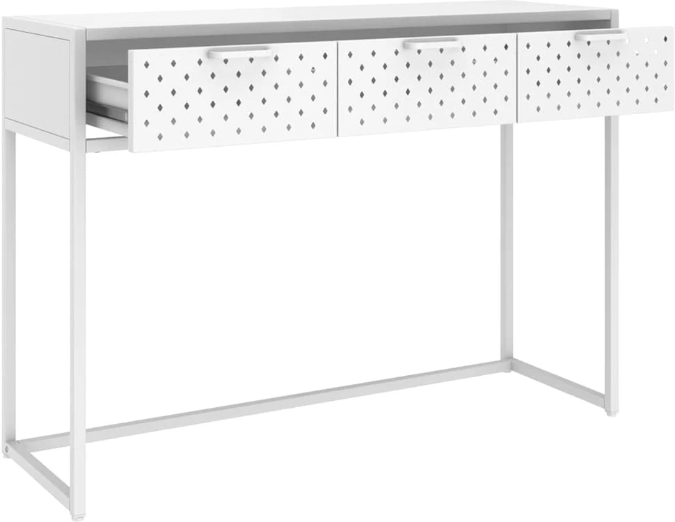 Konsolinis staliukas, baltos spalvos, 106x35x75cm, plienas