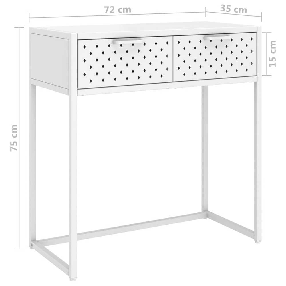 Konsolinis staliukas, baltos spalvos, 72x35x75cm, plienas