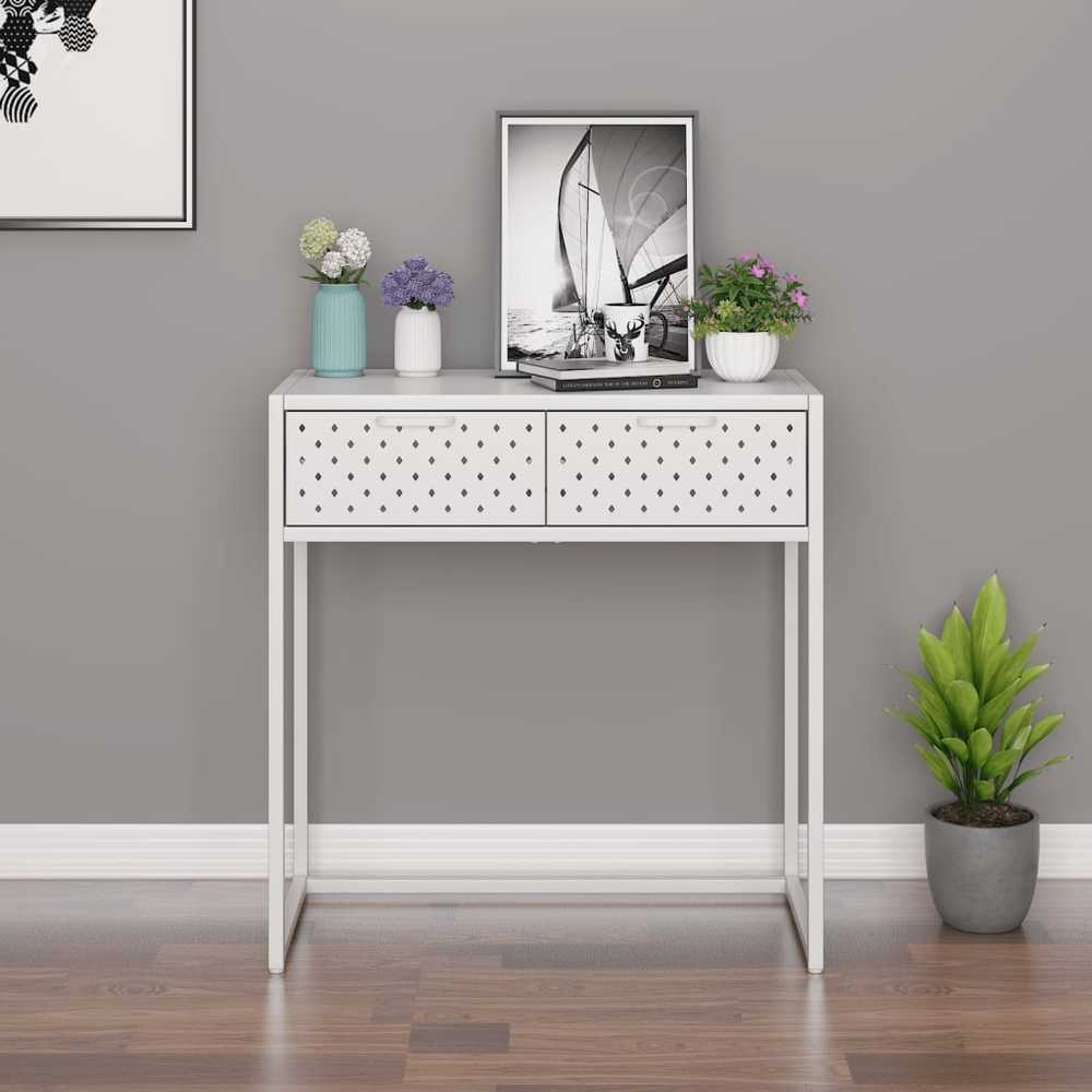 Konsolinis staliukas, baltos spalvos, 72x35x75cm, plienas