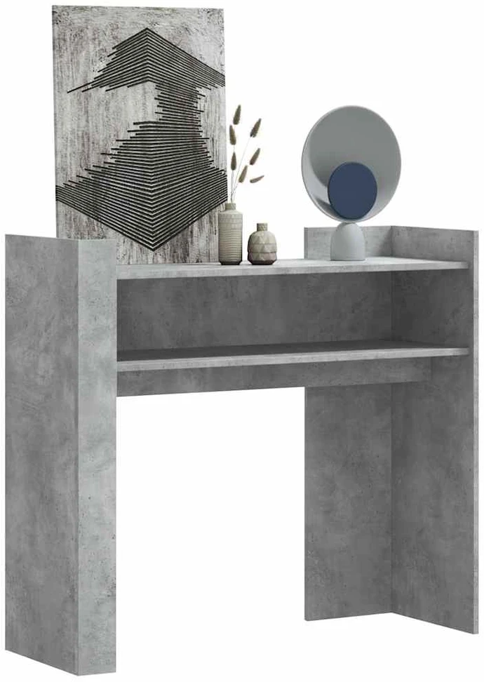 Konsolinis staliukas, betono, 100x35x90cm, apdirbta mediena