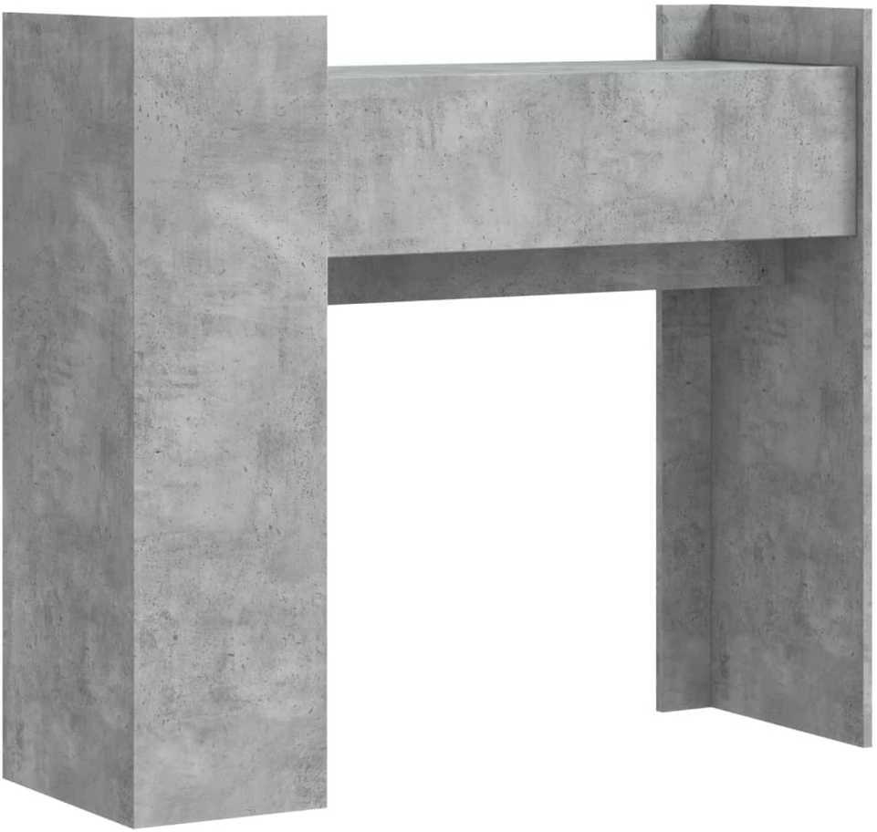 Konsolinis staliukas, betono, 100x35x90cm, apdirbta mediena
