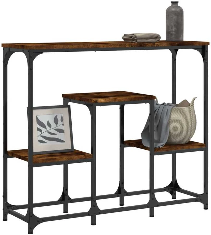 Konsolinis staliukas, dūminio ąžuolo, 89,5x28x76cm, mediena