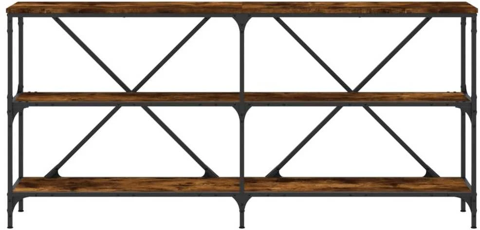 Konsolinis staliukas, dūminis, 160x30x75cm, mediena/geležis