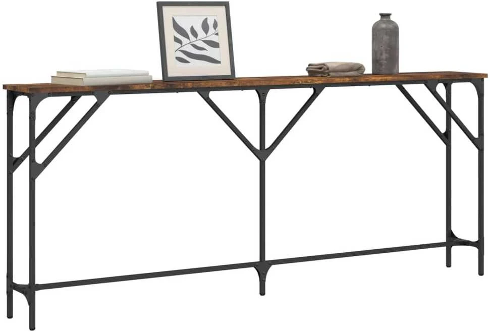 Konsolinis staliukas, dūminis, 180x23x75cm, apdirbta mediena