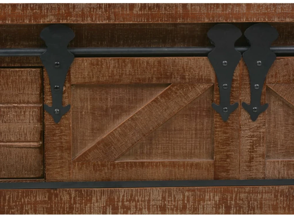 Konsolinis staliukas, eglės med. masyvas, 131x35,5x75cm, rudas