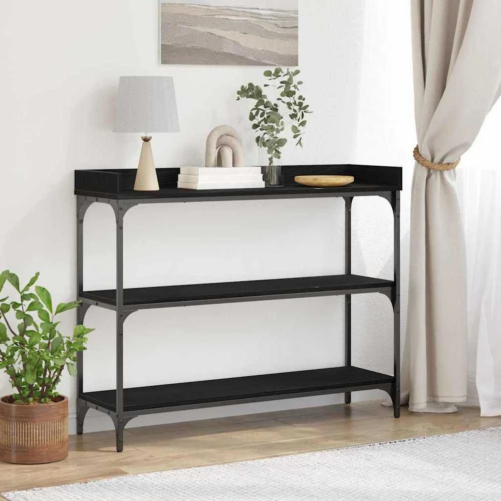 Konsolinis stalas juoda ąžuolo 100 x 30 x 80 cm