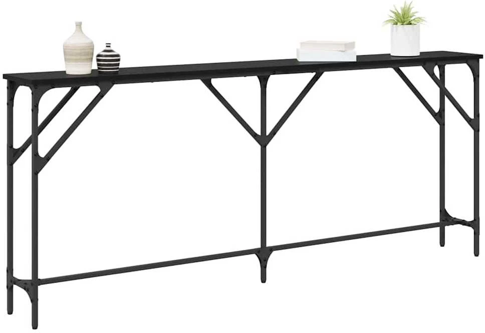 Konsolinis stalas juoda ąžuolo 180 x 23 x 75 cm