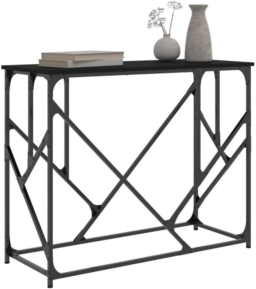 Konsolinis staliukas, juodas, 100x40x80cm, apdirbta mediena