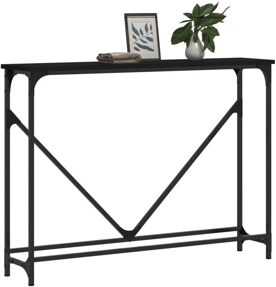 Konsolinis staliukas, juodas, 102x22,5x75cm, apdirbta mediena