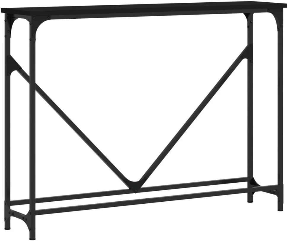 Konsolinis staliukas, juodas, 102x22,5x75cm, apdirbta mediena