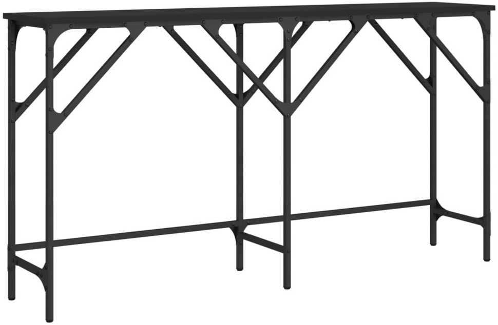 Konsolinis staliukas, juodas, 140x29x75cm, apdirbta mediena