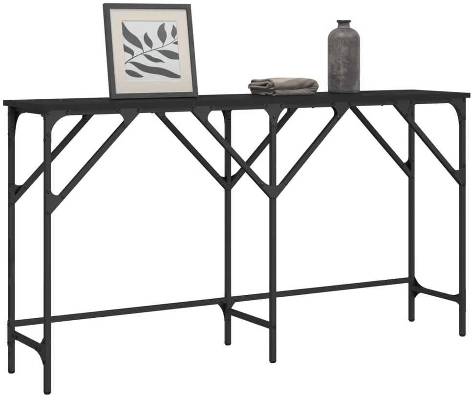 Konsolinis staliukas, juodas, 140x29x75cm, apdirbta mediena