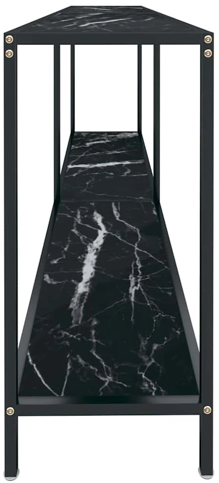 Konsolinis staliukas, juodas, 180x35x75,5cm, grūdintas stiklas