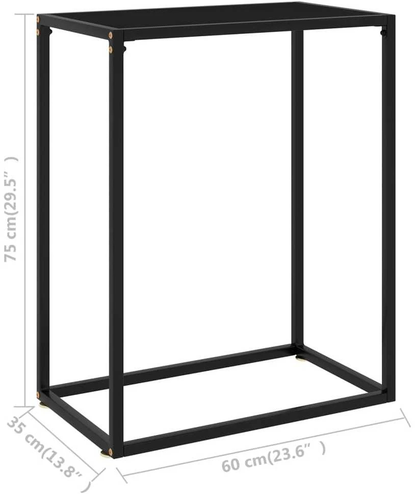 Konsolinis staliukas, juodas, 60x35x75cm, grūdintas stiklas