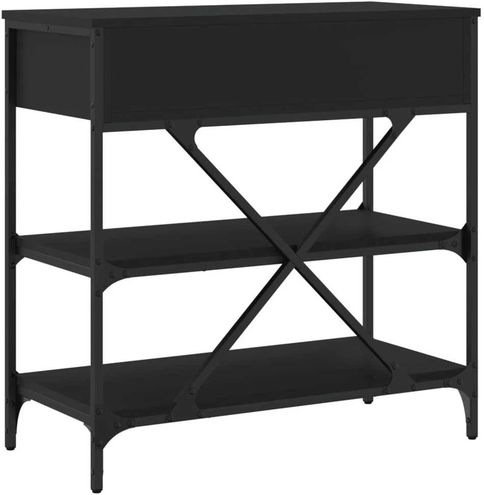Konsolinis staliukas, juodas, 75x34,5x75cm, apdirbta mediena