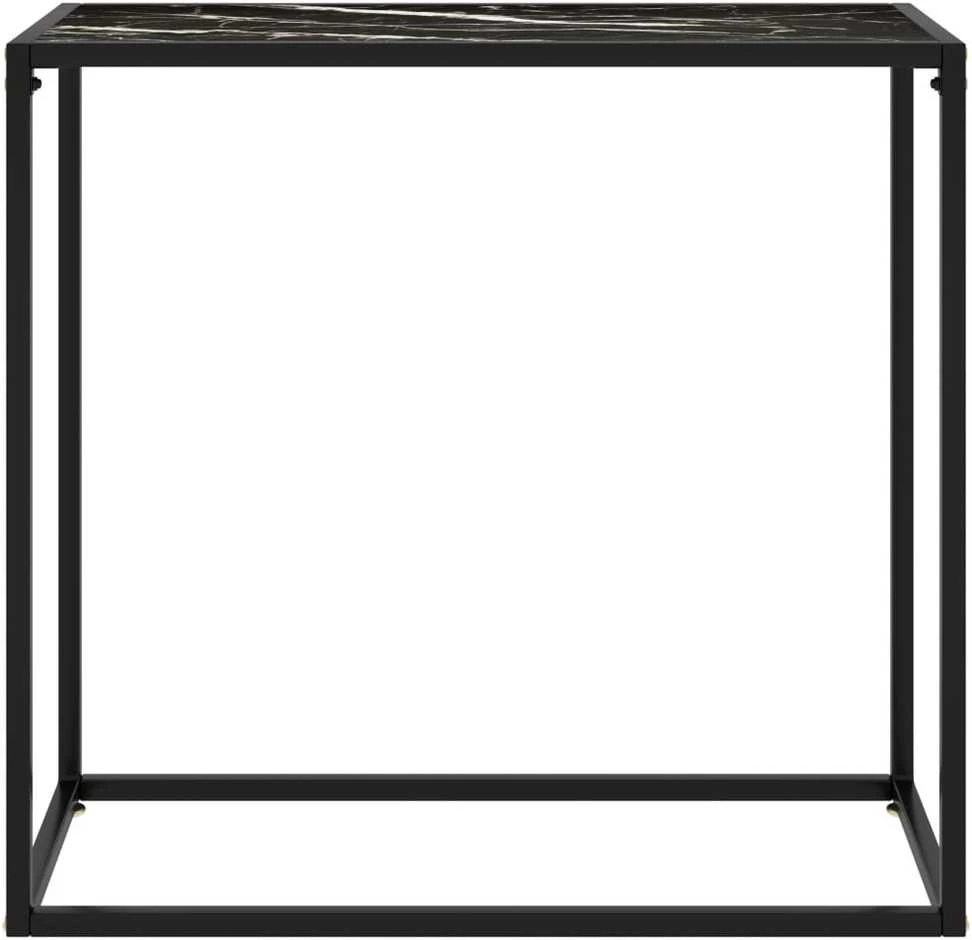 Konsolinis staliukas, juodas, 80x35x75cm, grūdintas stiklas