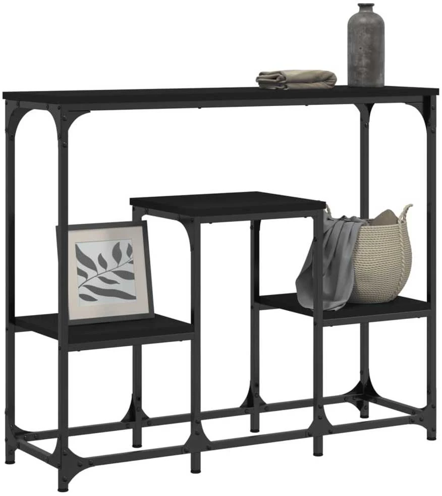 Konsolinis staliukas, juodas, 89,5x28x76cm, apdirbta mediena