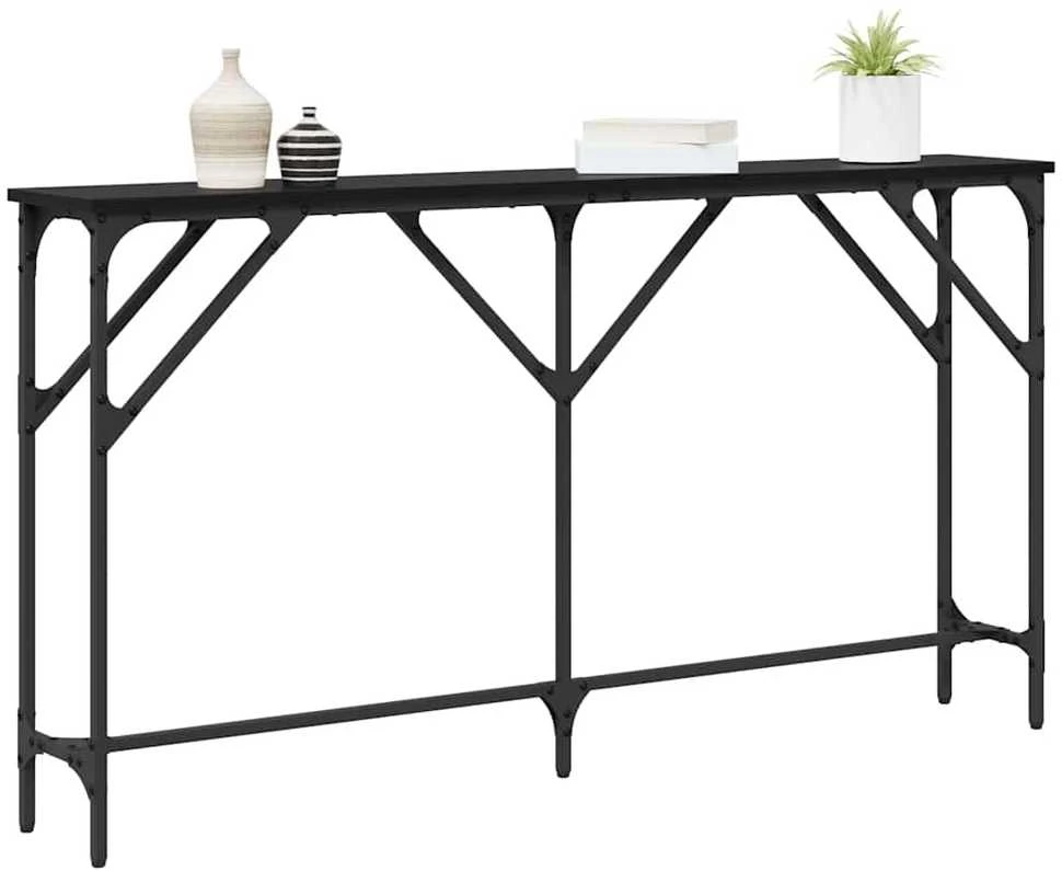 Konsolinis stalas juoda ąžuolo 140 x 23 x 75 cm