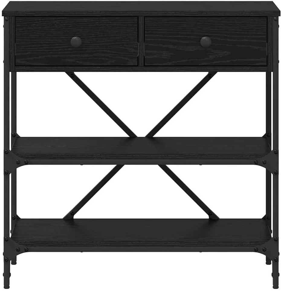 Konsolinis stalas Juodas ąžuolas 75 x 34,5 x 75 cm Medis