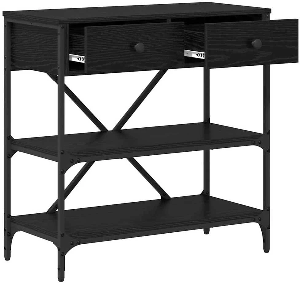 Konsolinis stalas Juodas ąžuolas 75 x 34,5 x 75 cm Medis