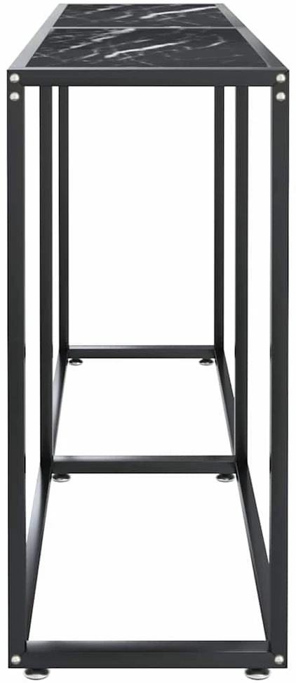 Konsolinis staliukas, juodo marmuro, 140x35x75,5cm, stiklas