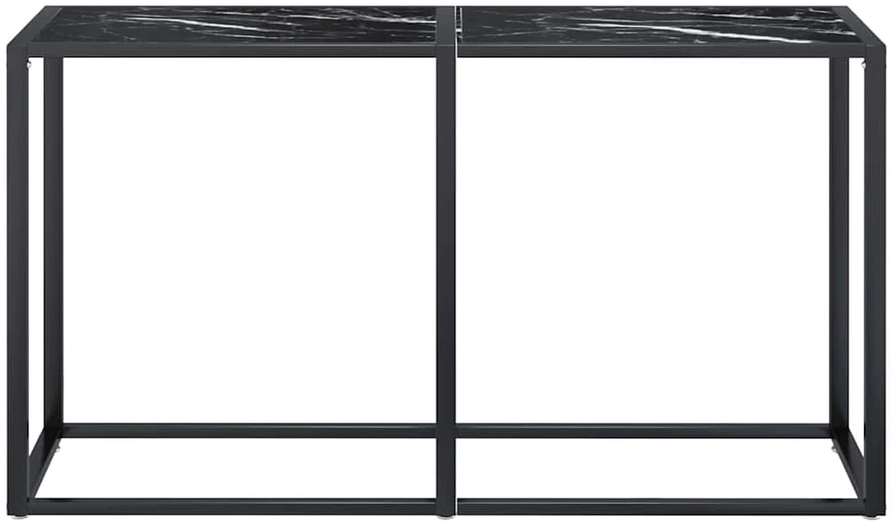 Konsolinis staliukas, juodo marmuro, 140x35x75,5cm, stiklas