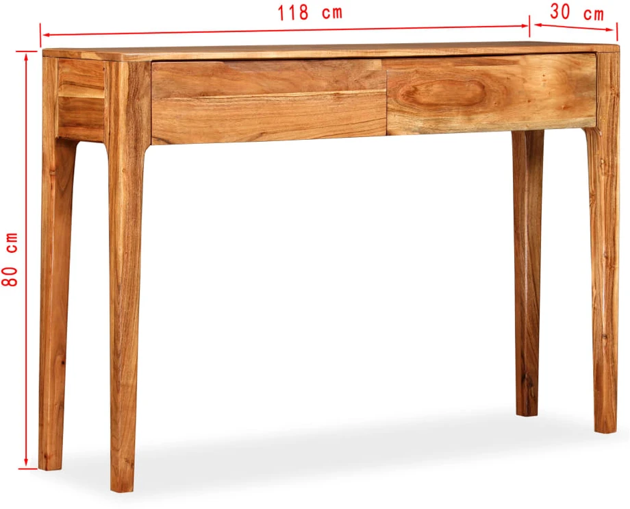 Konsolinis staliukas, masyvi mediena, 118x30x80cm