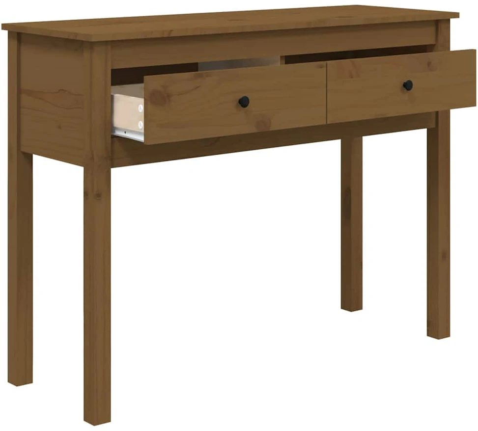 Konsolinis staliukas, medaus rudas, 100x35x75cm, pušies masyvas