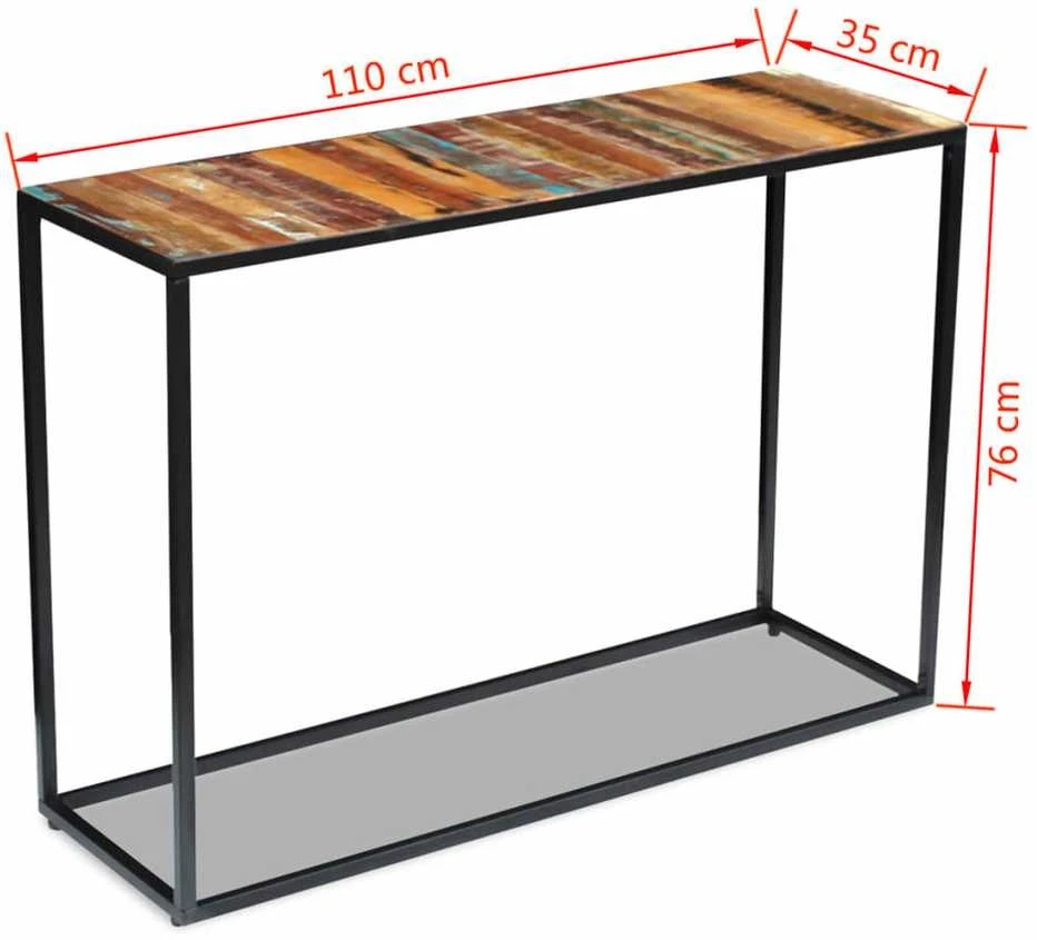 Konsolinis staliukas, perdirbtos medienos masyvas, 110x35x76 cm