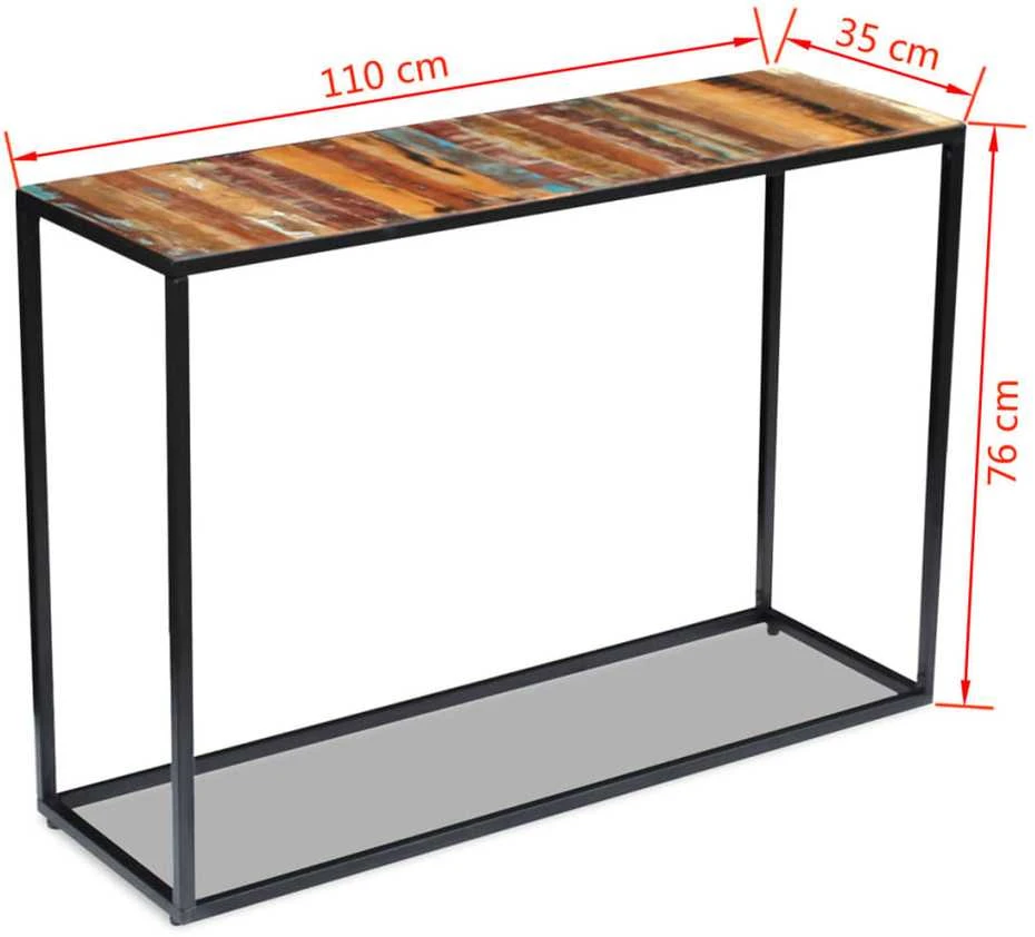 Konsolinis staliukas, perdirbtos medienos masyvas, 110x35x76 cm