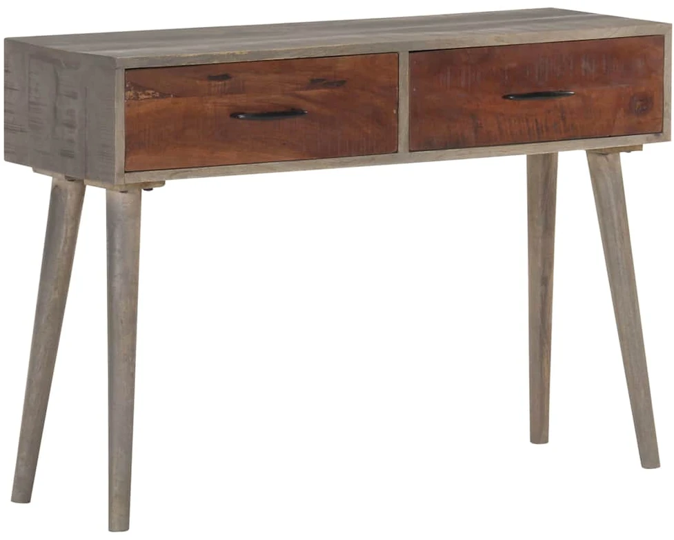 Konsolinis staliukas, pilkas, 110x35x75cm, mango masyvas