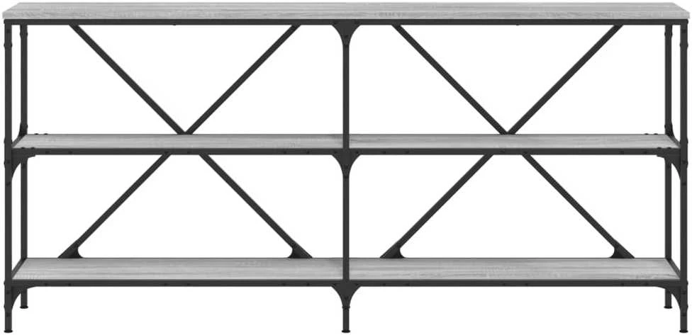 Konsolinis staliukas, pilkas, 160x30x75cm, mediena/geležis