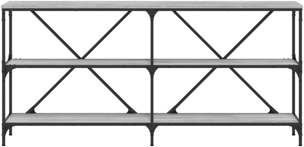 Konsolinis staliukas, pilkas, 160x30x75cm, mediena/geležis
