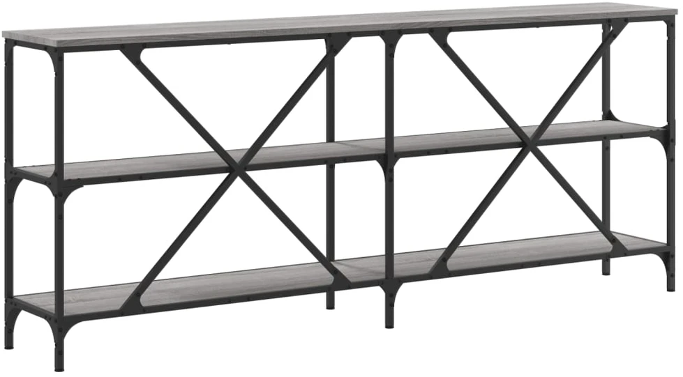 Konsolinis staliukas, pilkas, 180x30x75cm, mediena/geležis