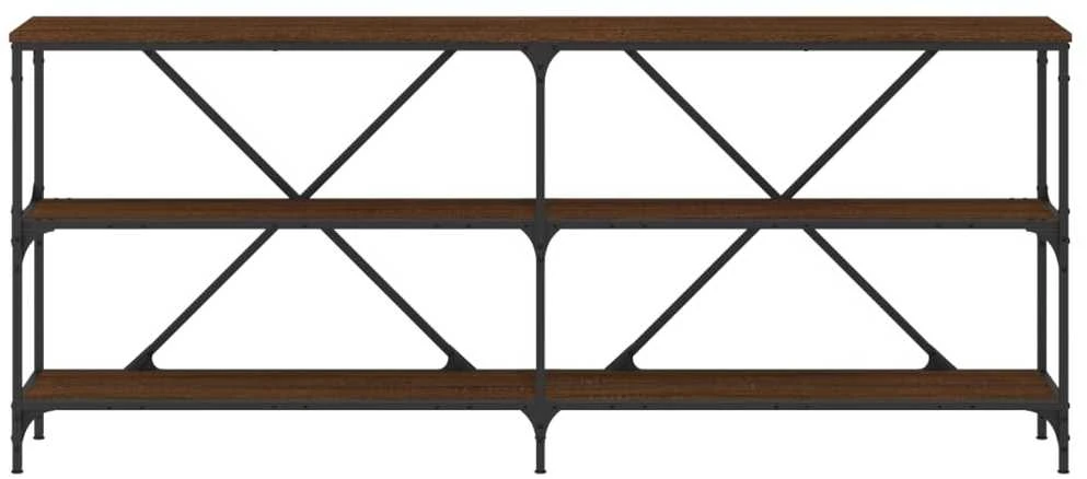 Konsolinis staliukas, rudas, 180x30x75cm, mediena/geležis