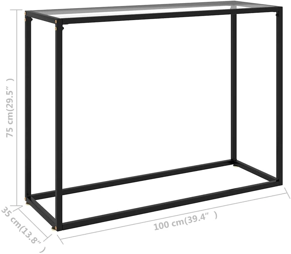 Konsolinis staliukas, skaidrus, 100x35x75cm, grūdintas stiklas