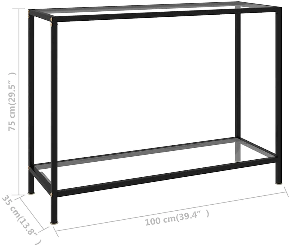 Konsolinis staliukas, skaidrus, 100x35x75cm, grūdintas stiklas