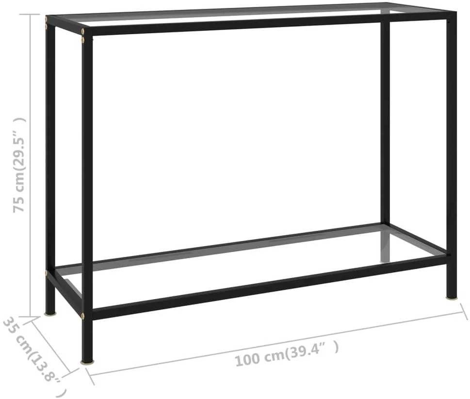 Konsolinis staliukas, skaidrus, 100x35x75cm, grūdintas stiklas
